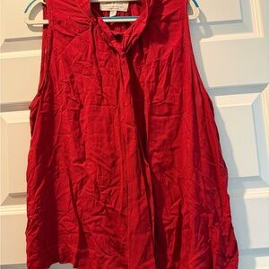 Cloth & Stone Vibrant Red Sleeveless Blouse